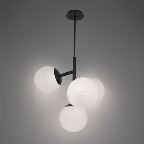 Quatrro LED 26.75 inch Black Pendant Ceiling Light in 2700K, dweLED