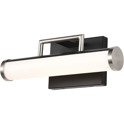 Solano LED 12 inch Black and Brushed Nickel Bath Vanity Light Wall Light