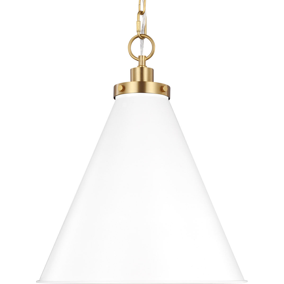 C&M by Chapman & Myers Wellfleet 1 Light 15.63 inch Matte White and Burnished Brass Pendant Ceiling Light in Matte White / Burnished Brass