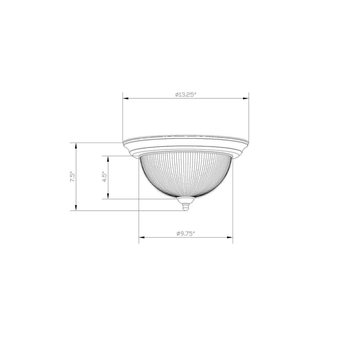 Signature 2 Light 13 inch Brushed Nickel Flush Mount Ceiling Light