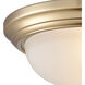 Helena 2 Light 13 inch Satin Gold Flush Mount Ceiling Light