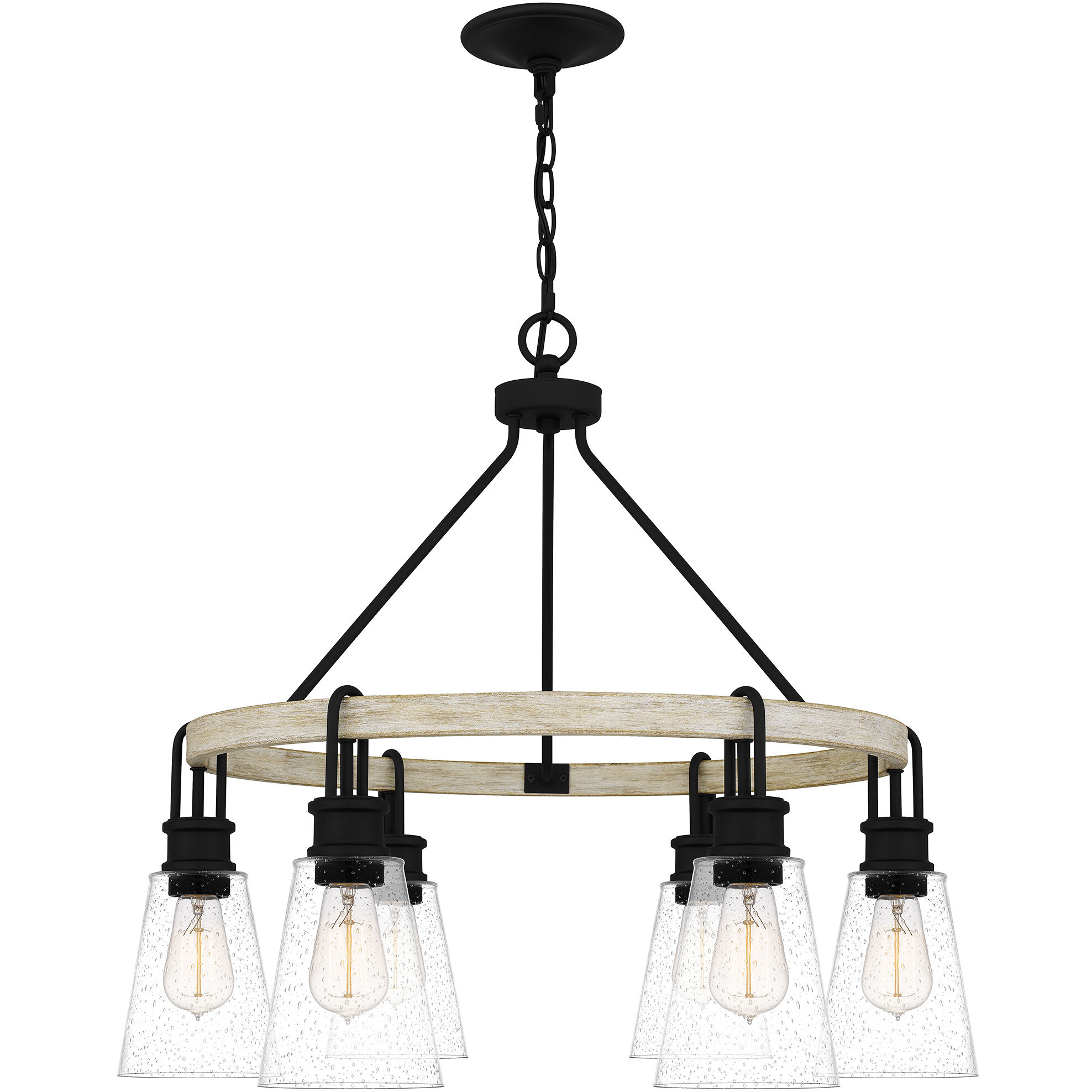 Kingsbridge 6 Light 28 inch Earth Black Chandelier Ceiling Light