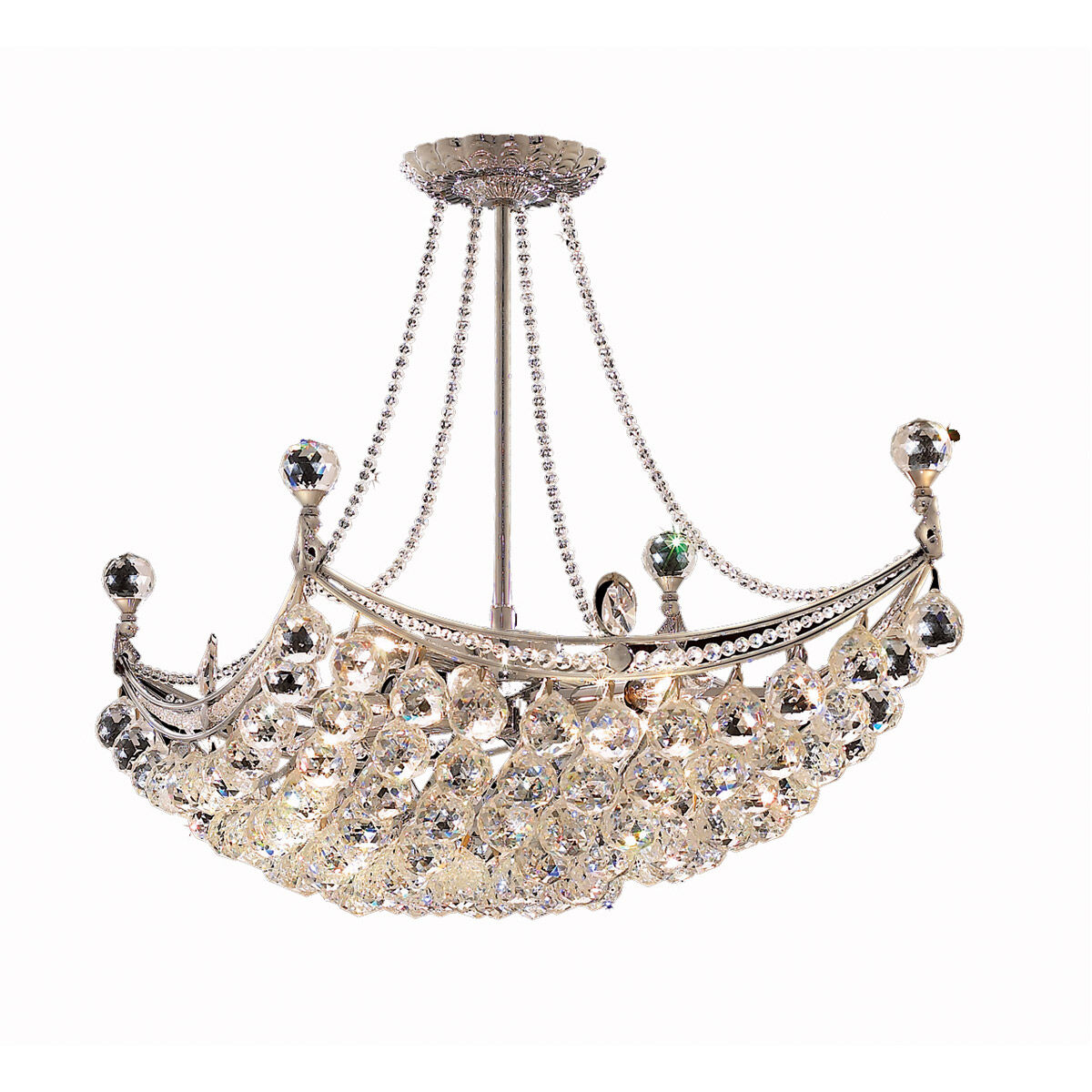 Corona 8 Light 28 inch Chrome Dining Chandelier Ceiling Light in Royal Cut