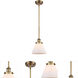 Ballston Large Cone LED 8 inch Brushed Brass Pendant Ceiling Light in Matte White Glass