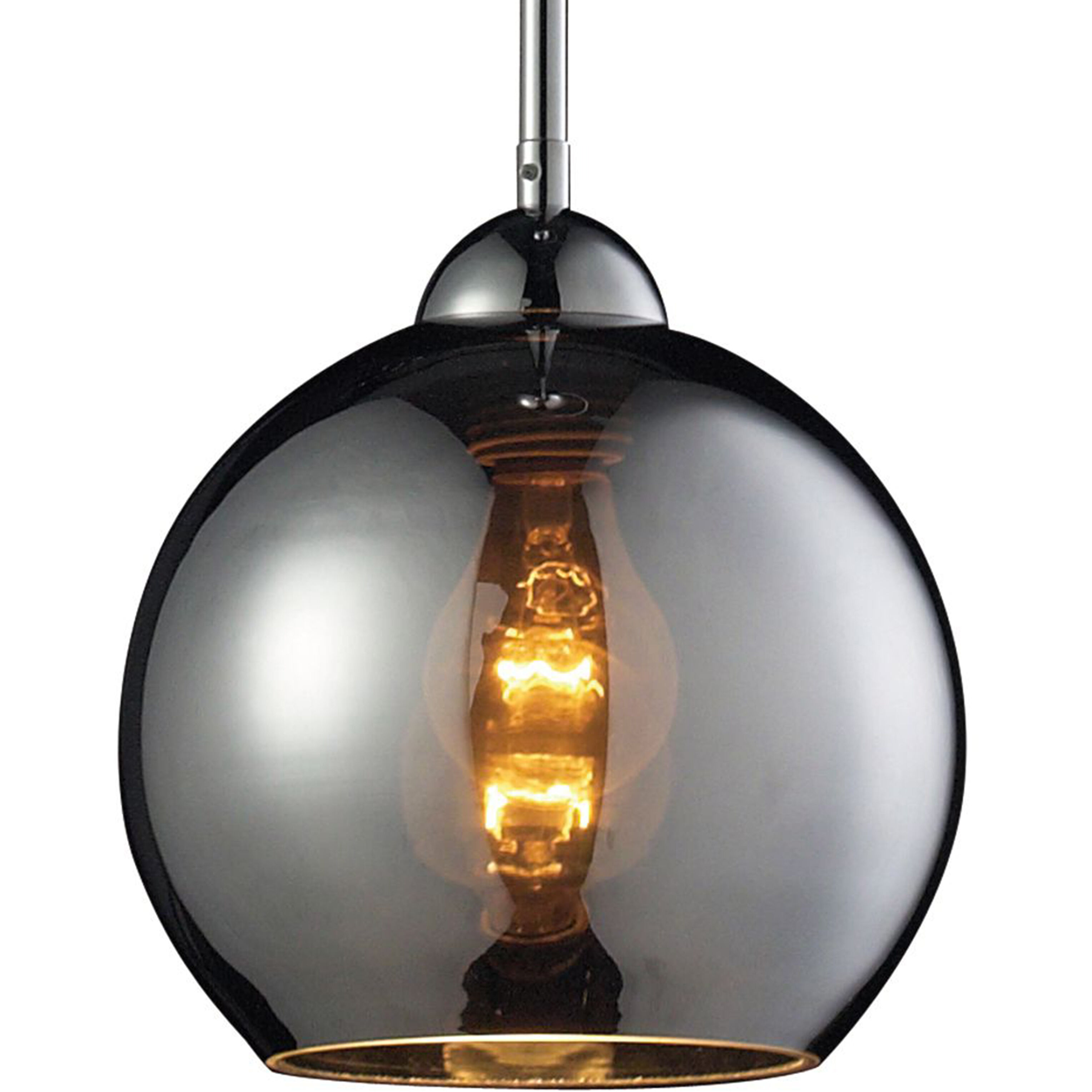 Cassandra 1 Light 8 inch Black Chrome with Polished Chrome Mini Pendant Ceiling Light