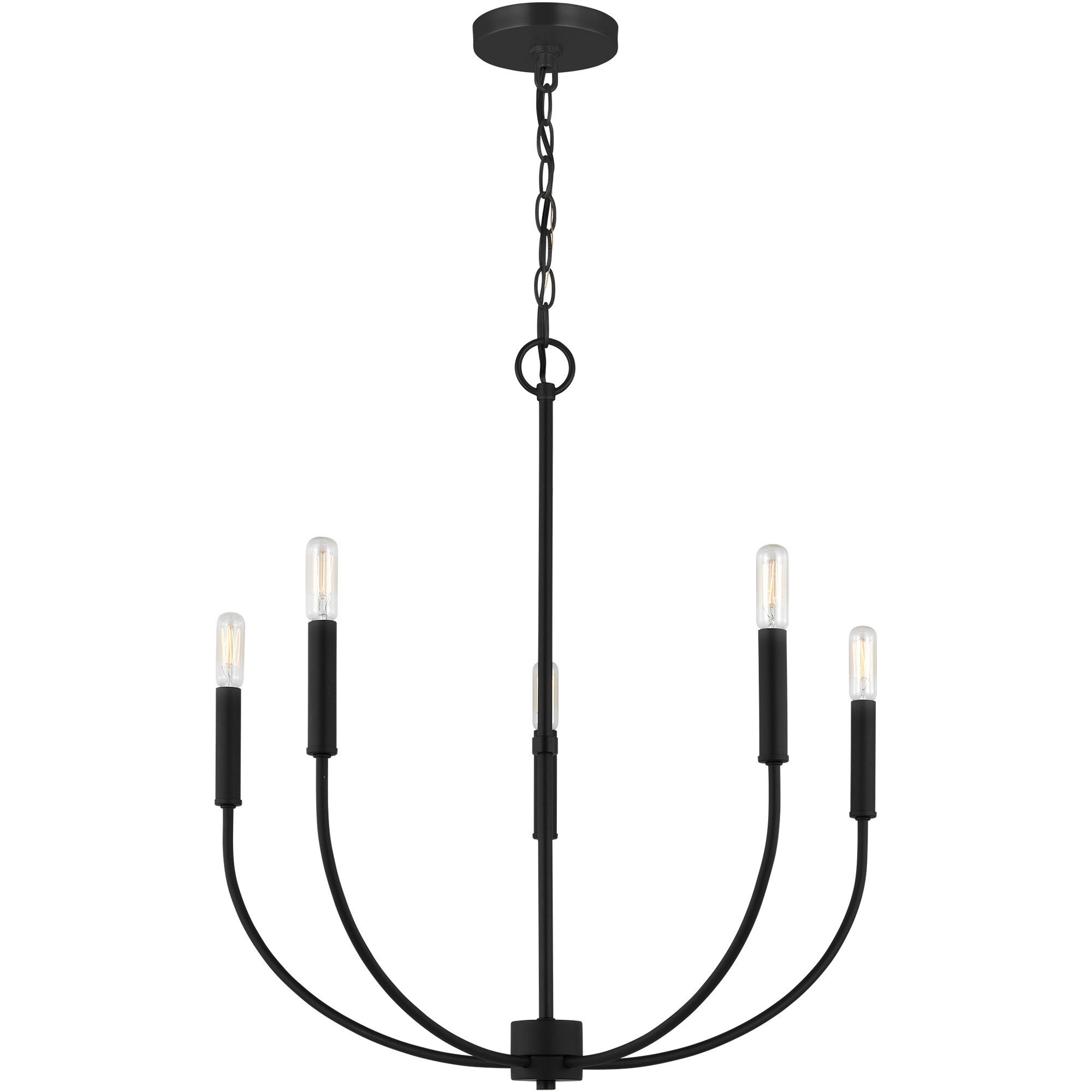 Greenwich 5 Light 24.13 inch Midnight Black Chandelier Ceiling Light