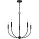 Greenwich 5 Light 24.13 inch Midnight Black Chandelier Ceiling Light