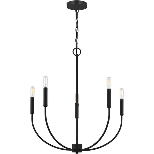 Greenwich 5 Light 24.13 inch Midnight Black Chandelier Ceiling Light