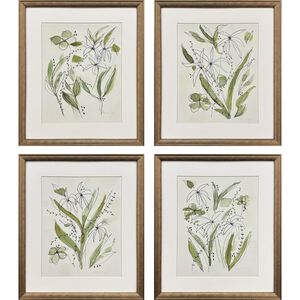 Bliss Green and Beige Framed Art