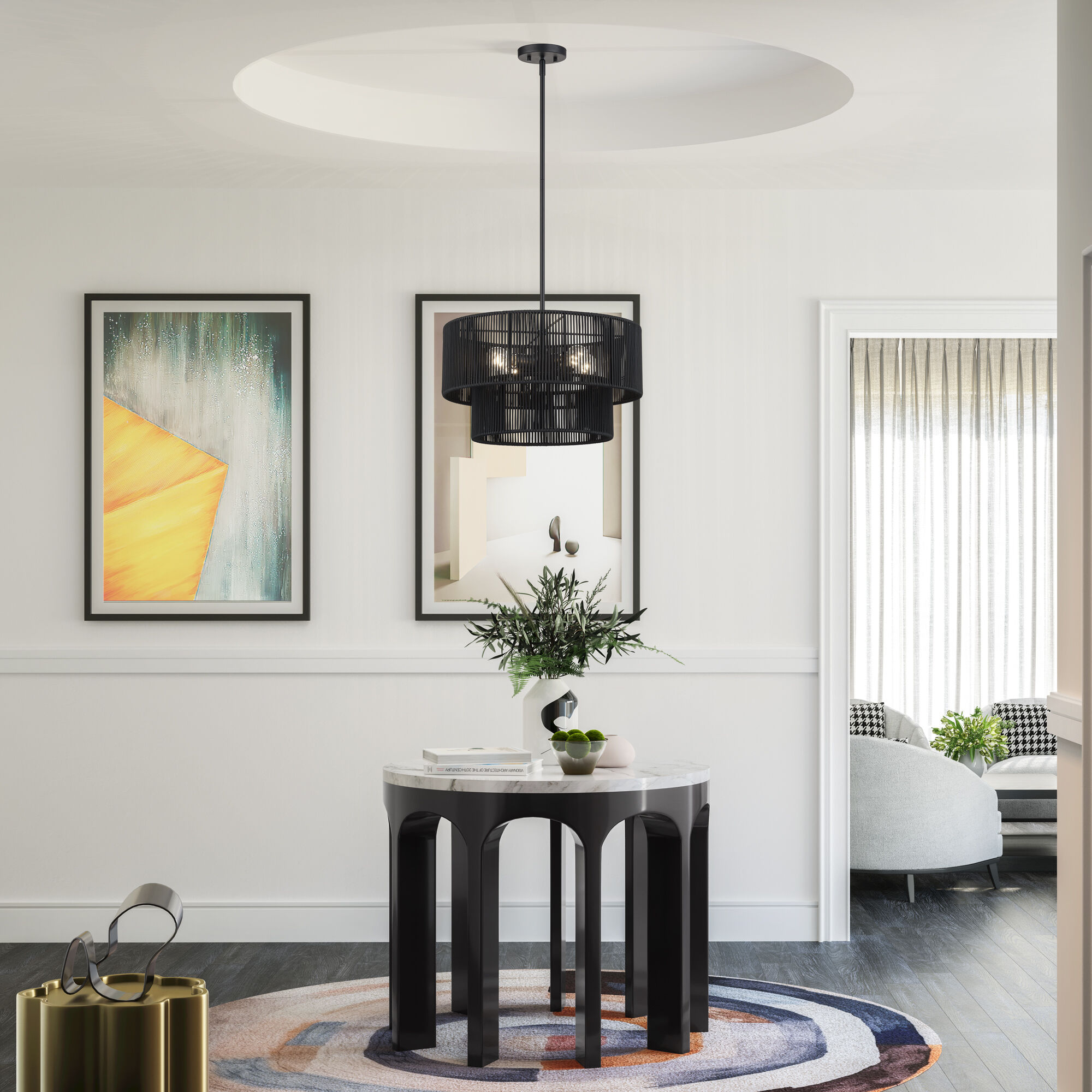 Acordia 4 Light 20 inch Black Pendant Chandelier Ceiling Light
