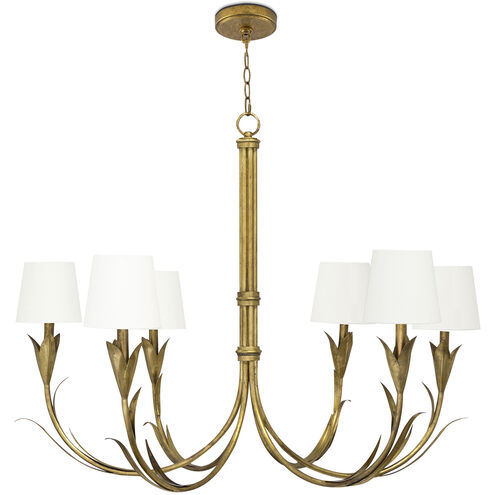 River Reed 6 Light 41 inch Gold Chandelier Ceiling Light, Small