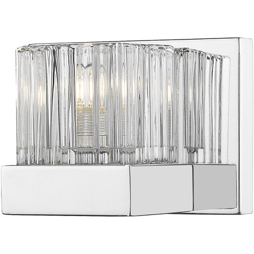 Fallon 1 Light 6 inch Chrome Wall Sconce Wall Light in G9, Clear Ribbed and Frosted