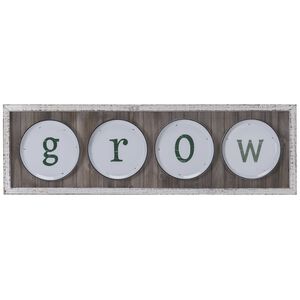 Anita White and Brown with Green Wall Decor