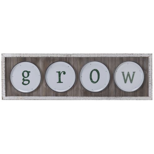 Anita White and Brown with Green Wall Decor