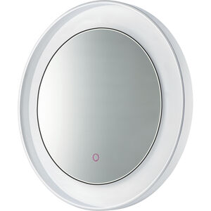 Floating 23.5 X 23.5 inch Polished Chrome and White LED Wall Mirror