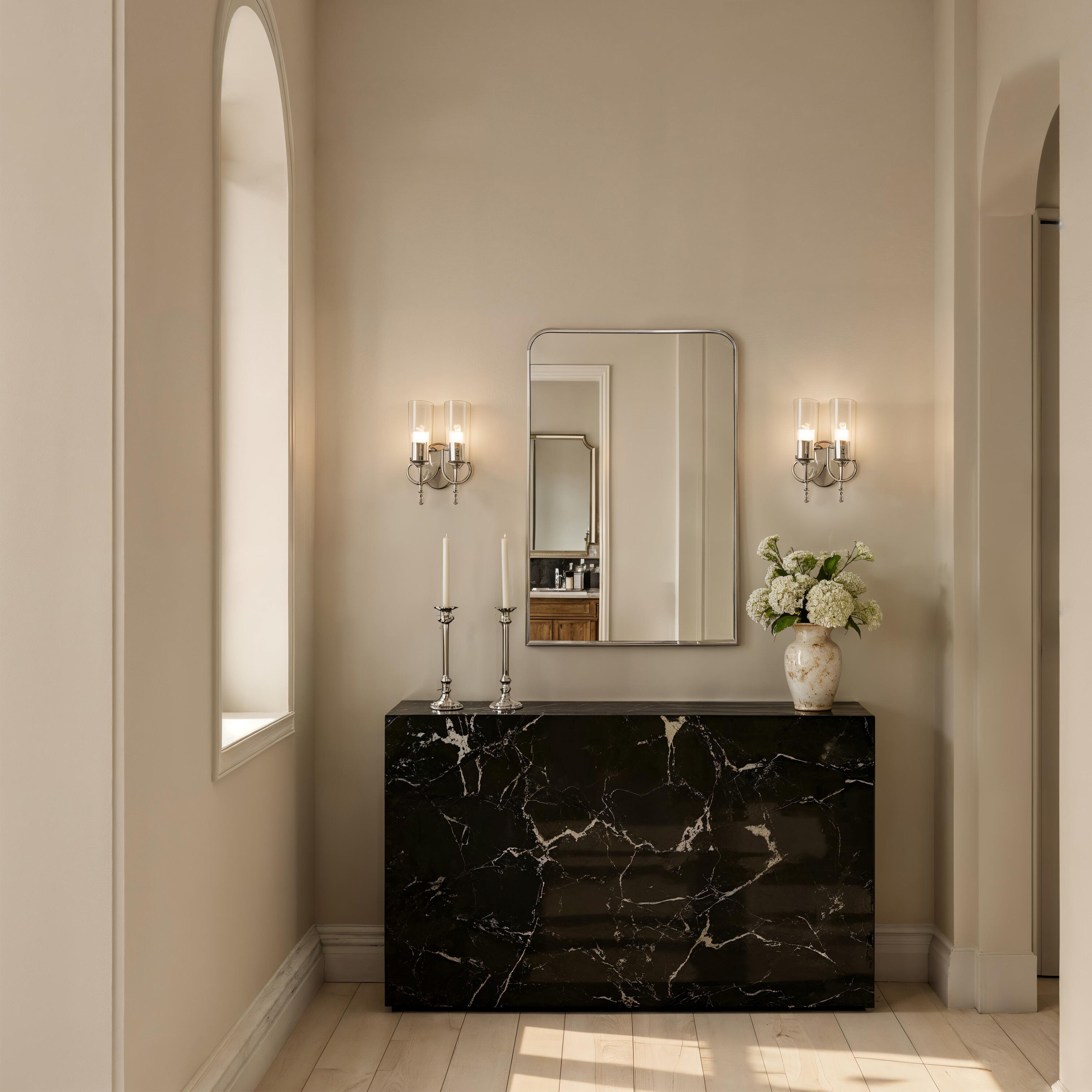 Jackline 36 X 24 inch Antique Brass Wall Mirror