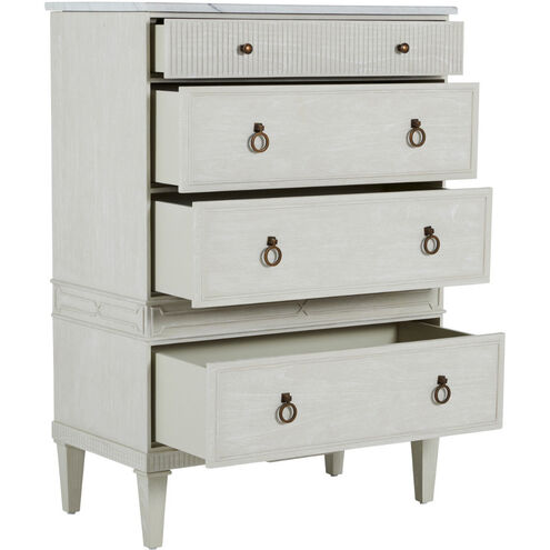 Archie Cerused White / Agros White Stone / Antique Bronze Cabinet