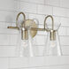 Mila 2 Light 14 inch Aged Brass Vanity Light Wall Light