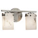 Lumenaria 2 Light 13.75 inch Brushed Nickel Vanity Light Wall Light in Cylinder with Flat Rim, Incandescent