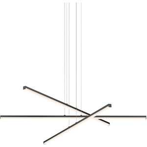 Stix LED 40 inch Satin Black Chandelier Ceiling Light