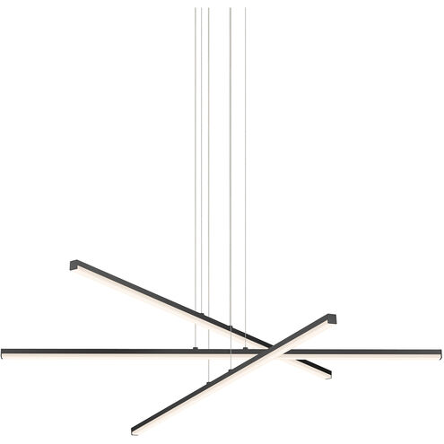Stix LED 40 inch Satin Black Chandelier Ceiling Light