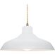 Radiance LED 15.5 inch Gloss White and Antique Brass Pendant Ceiling Light