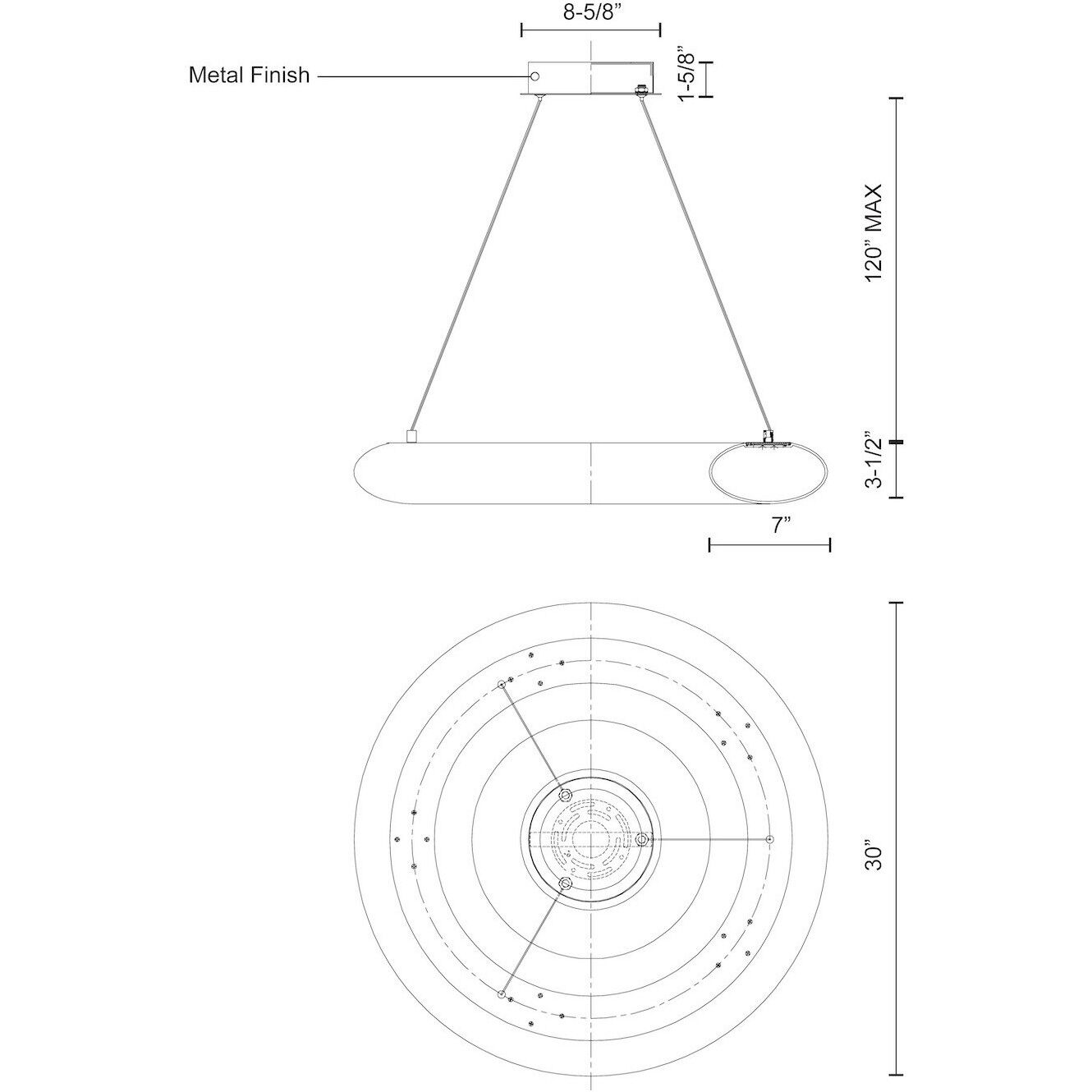 Cumulus LED 30 inch White Pendant Ceiling Light