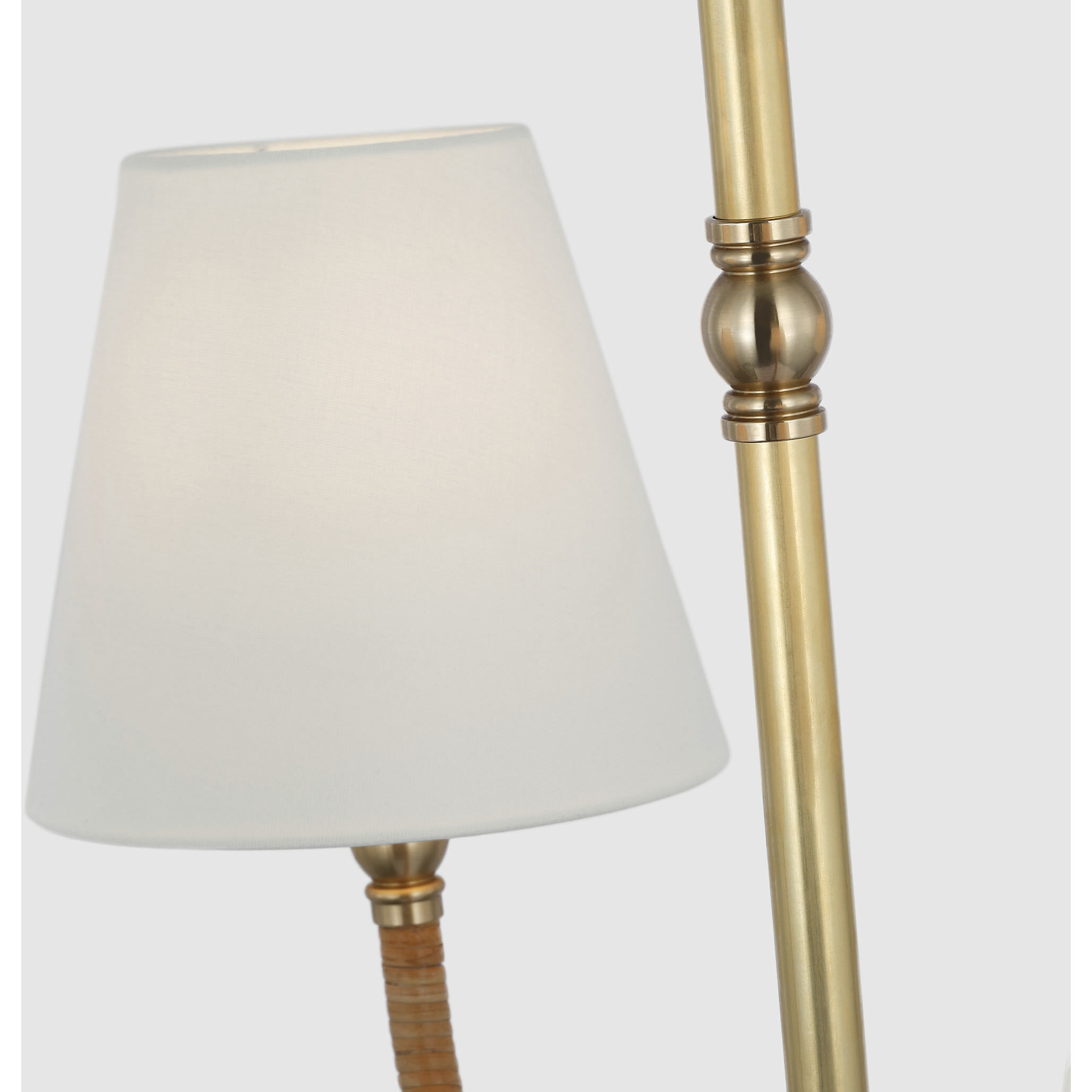 Chapman & Myers Basden LED 32 inch Antique-Burnished Brass and Natural Rattan Single Tier Chandelier Ceiling Light, Medium