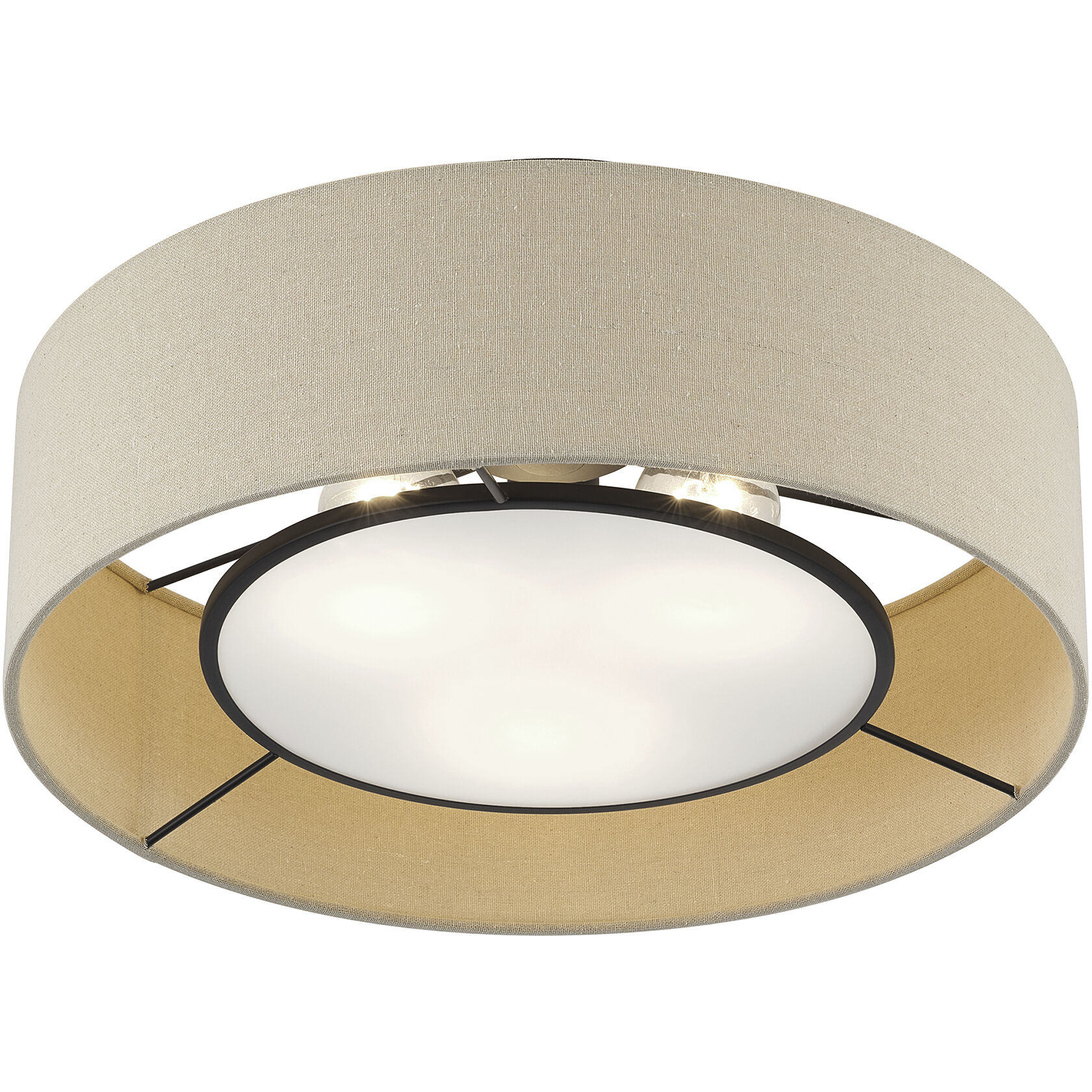 Ellsworth 3 Light 17 inch Bronze Semi Flush Mount Ceiling Light, Large