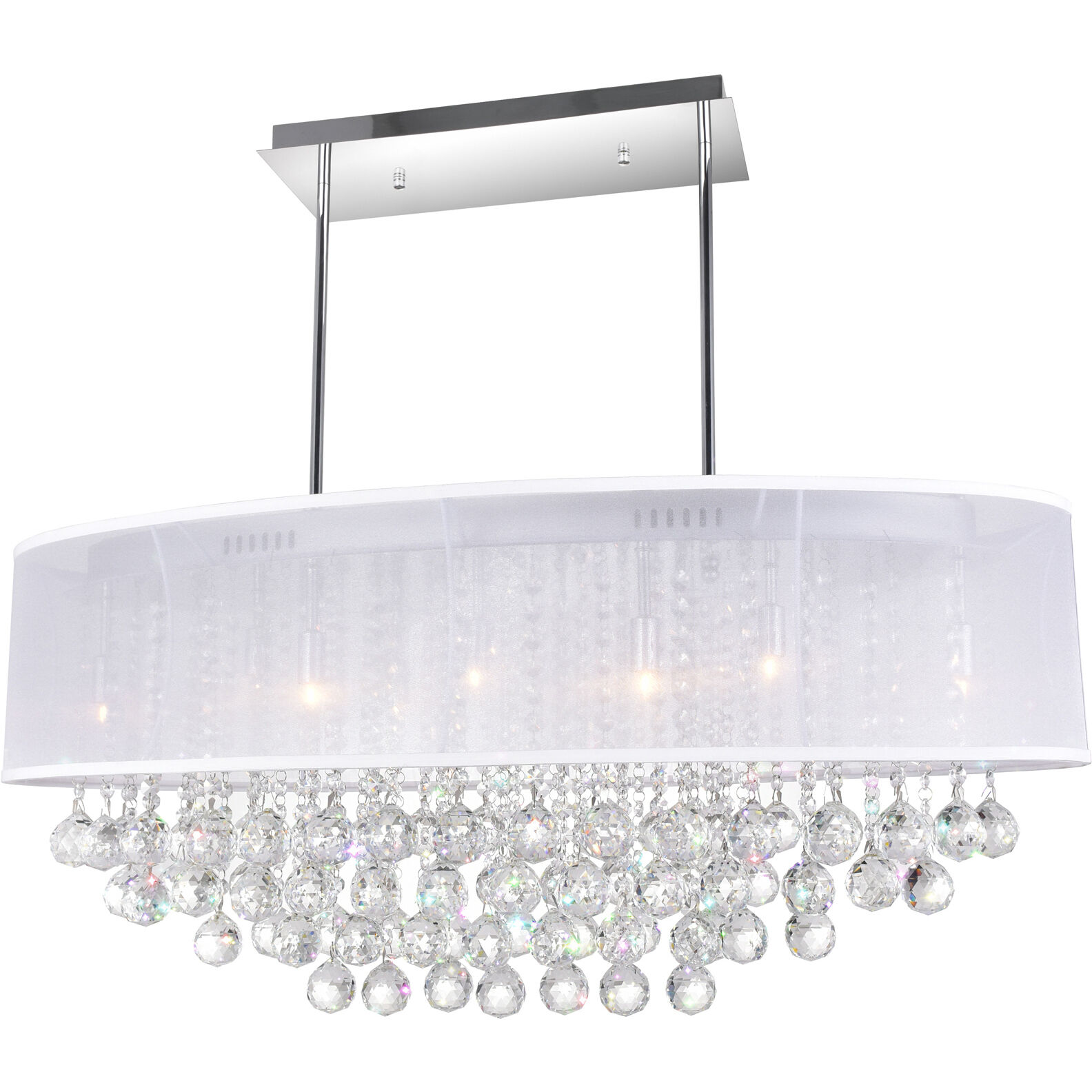 Radiant 9 Light 36 inch Chrome Island/Pool Table Light Ceiling Light in White