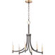 Lyndon 6 Light 28 inch Bronze/Antique Brass Chandelier Ceiling Light in Bronze and Antique Brass