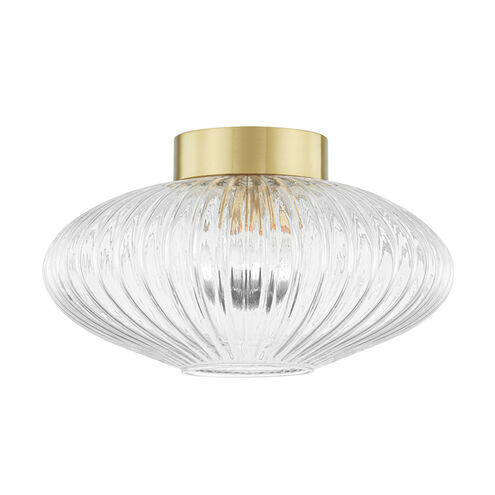 Reba 1 Light 16 inch Aged Brass Flush Mount Ceiling Light