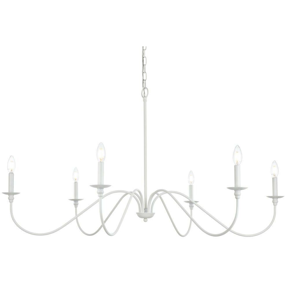 Rohan 6 Light 48 inch White Chandelier Ceiling Light