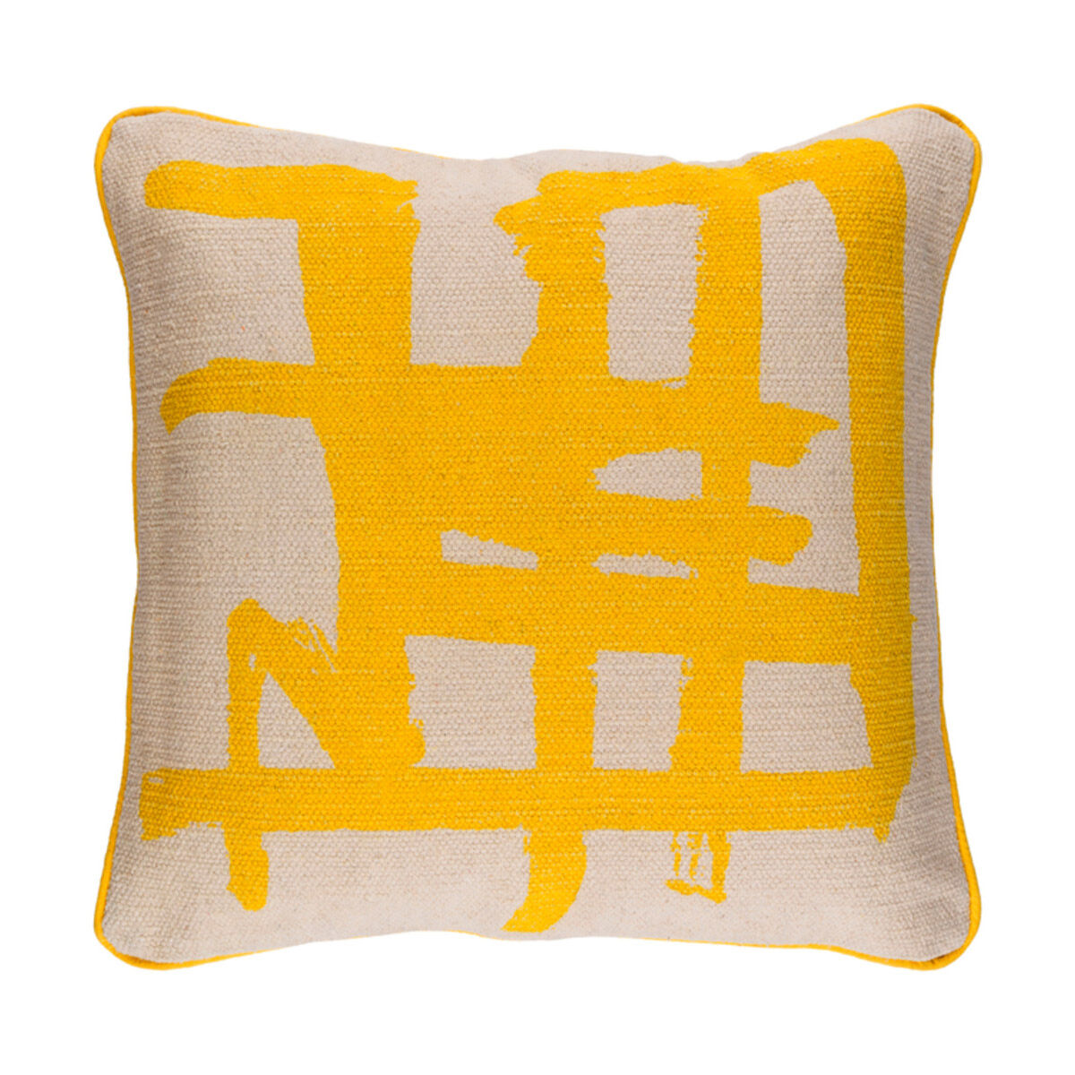 Bristle 20 X 20 inch Bright Yellow and Ivory Throw Pillow