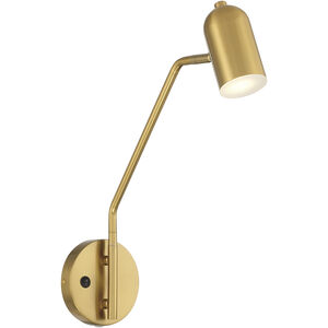 Aalto 1 Light 4.75 inch Antique Brushed Brass Reading Light Wall Light