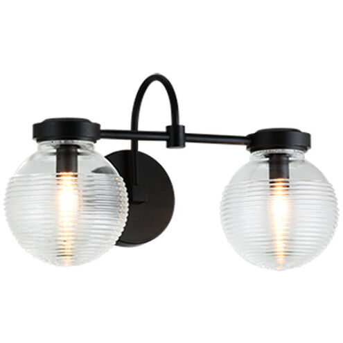 Ridge Wall Sconce Wall Light in Matte Black and Clear