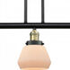 Franklin Restoration Fulton 3 Light 39 inch Black Antique Brass Island Light Ceiling Light in Matte White Glass, Franklin Restoration