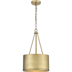 Eclipse 1 Light 12 inch Brushed Brass Mini Pendant Ceiling Light in Incandescent