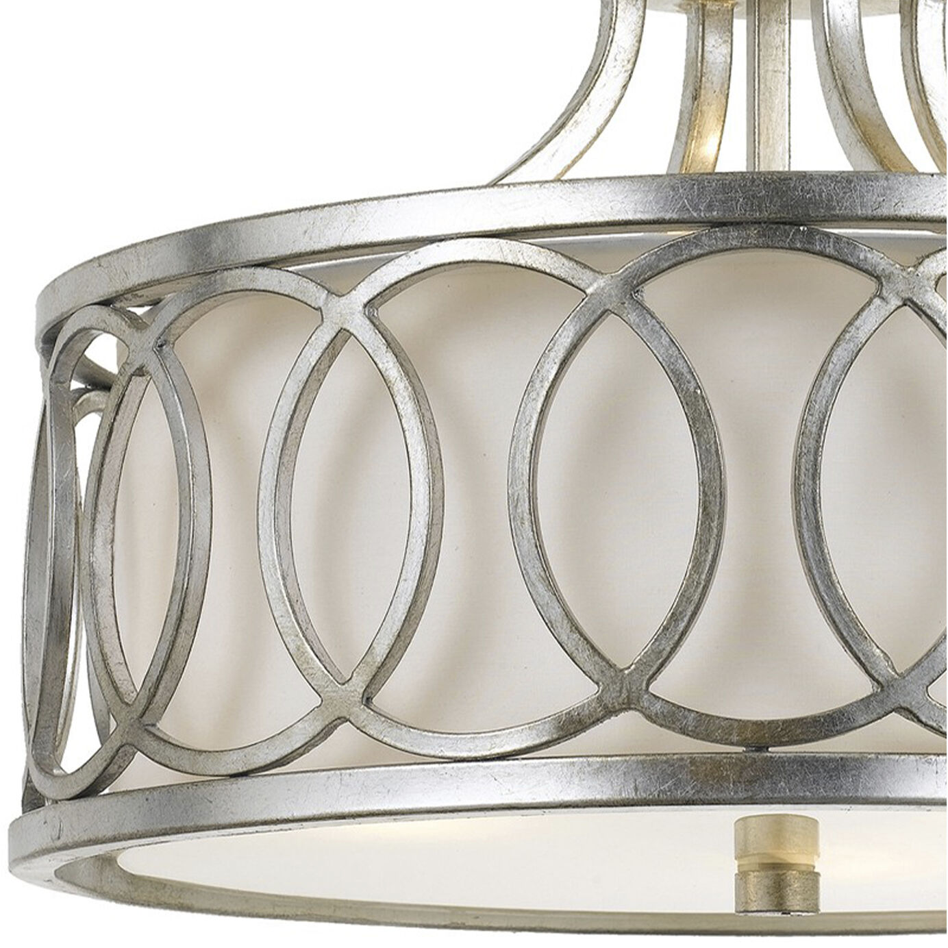 Graham 3 Light 15 inch Antique Silver Semi Flush Ceiling Light