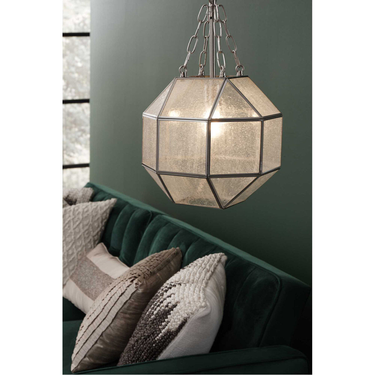 Mauldin 1 Light 12 inch Brushed Nickel Pendant Ceiling Light, Design Series