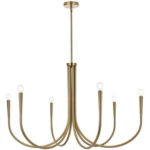Layne 6 Light 42 inch Gold Chandelier Ceiling Light