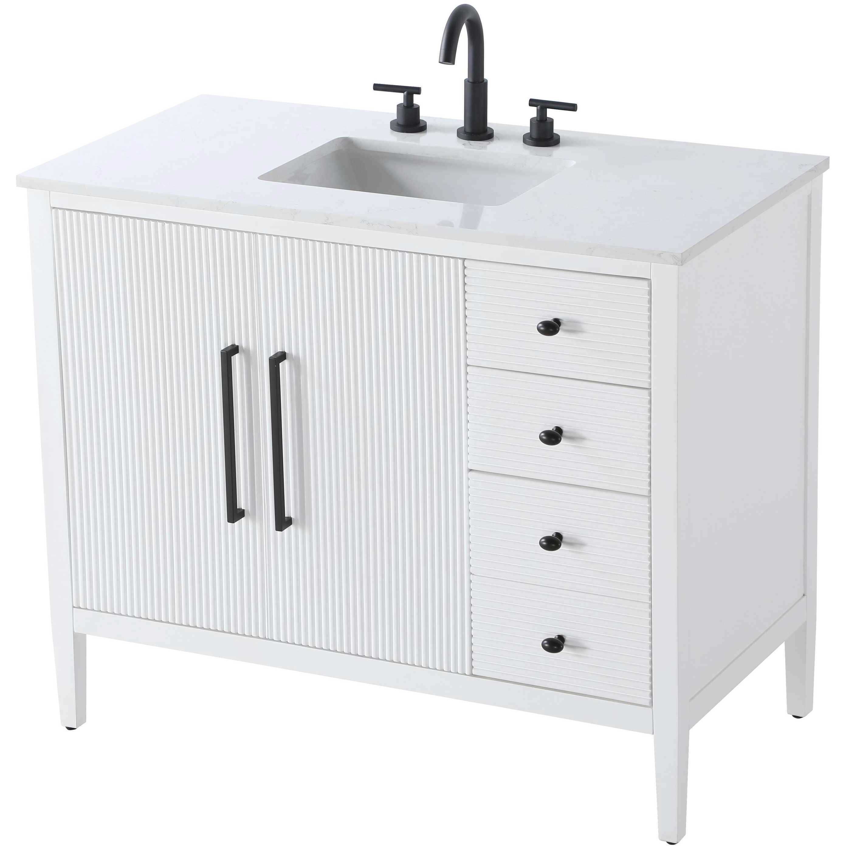 Blakely 42 X 34 inch White Bathroom Vanity Cabinet