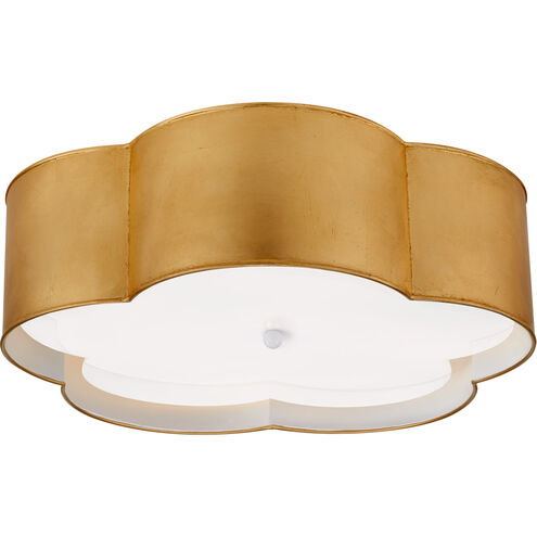 kate spade new york Bryce 4 Light 20 inch Gild and White Flush Mount Ceiling Light, Large