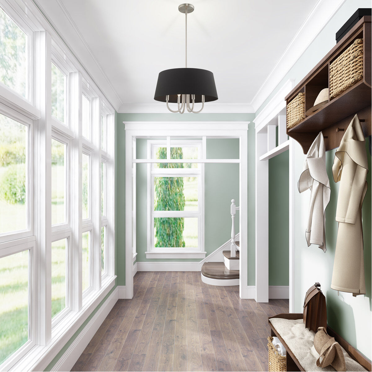 Belclaire 4 Light 18 inch Brushed Nickel Pendant Chandelier Ceiling Light