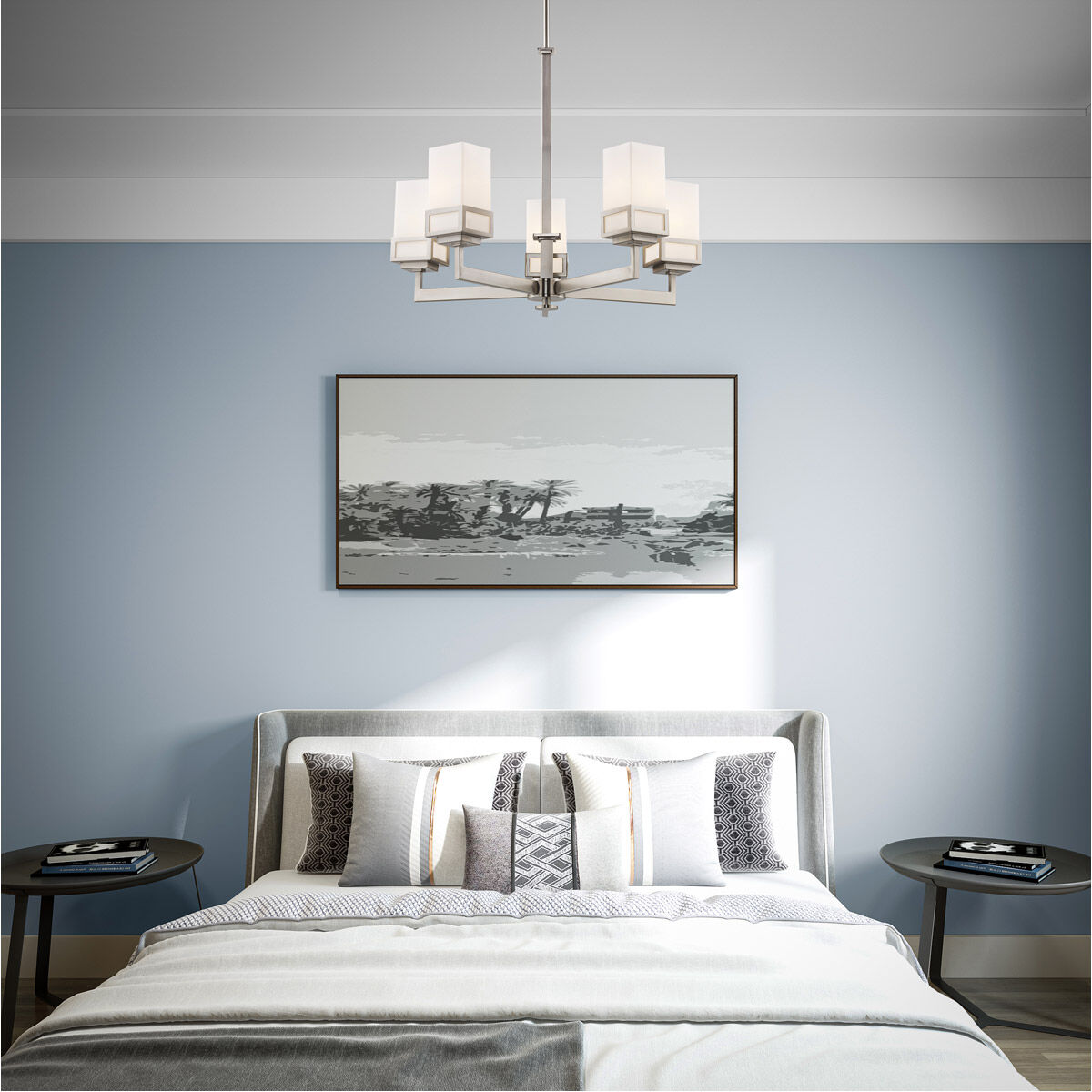 Harding 5 Light 25 inch Brushed Nickel Chandelier Ceiling Light