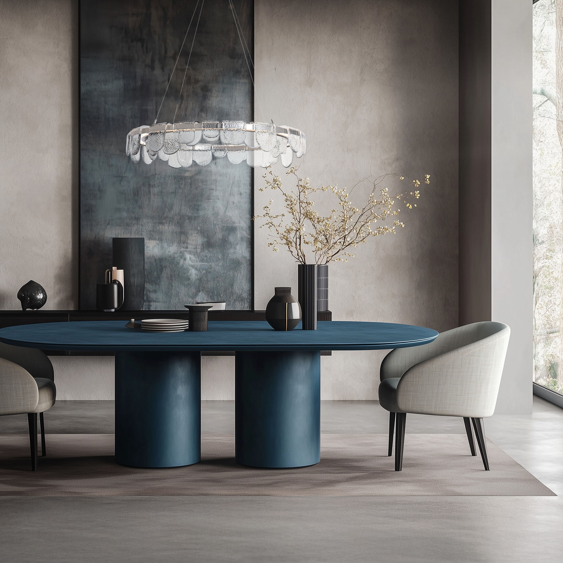 Riverbed LED 39.6 inch Sterling Pendant Ceiling Light