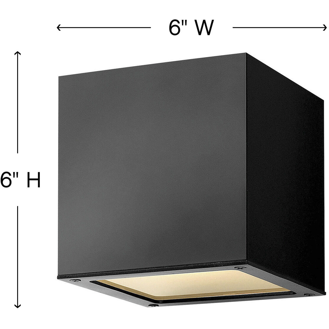 Kube LED 6 inch Satin Black Outdoor Wall Mount Lantern, Down Light