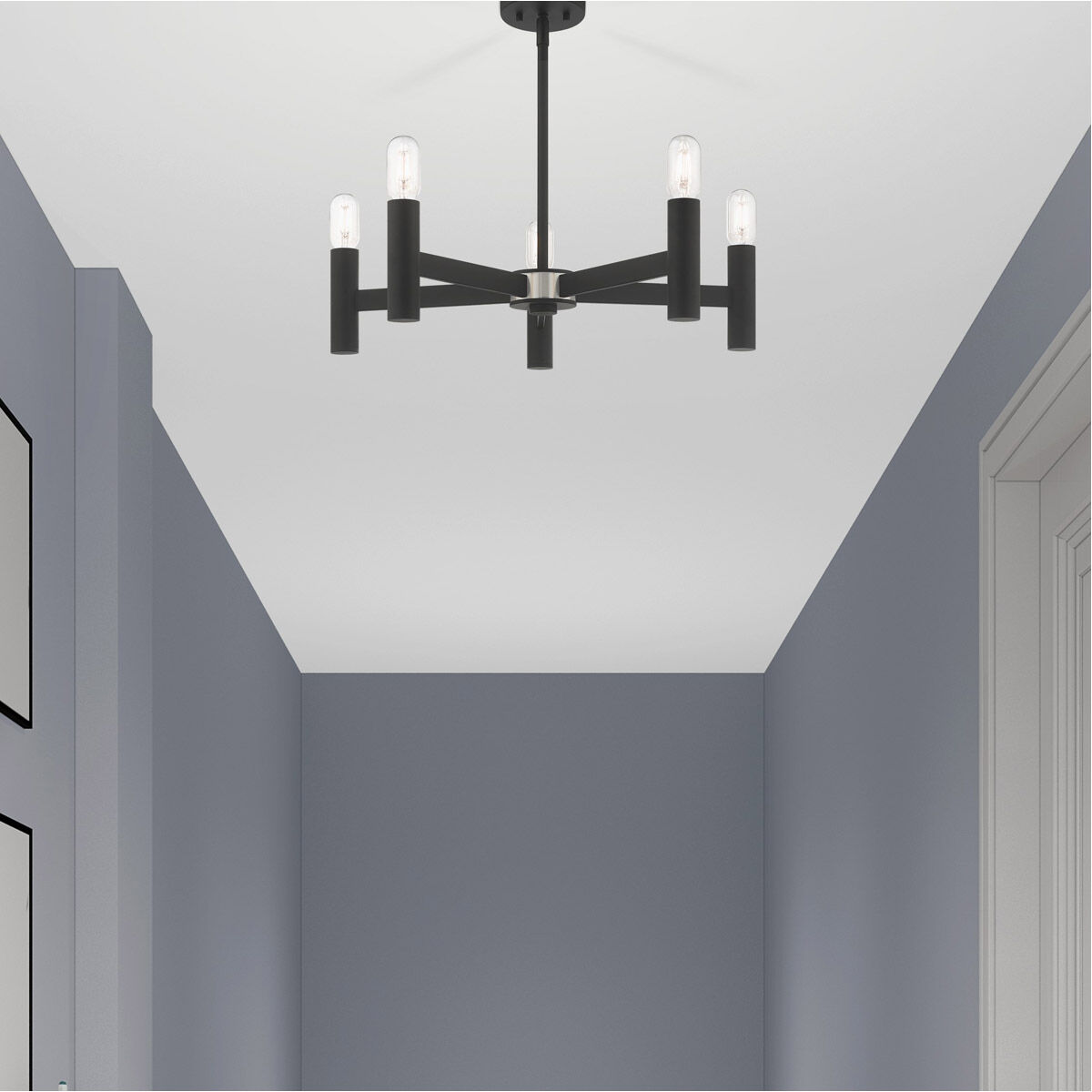 Copenhagen 5 Light 25 inch Black Chandelier Ceiling Light