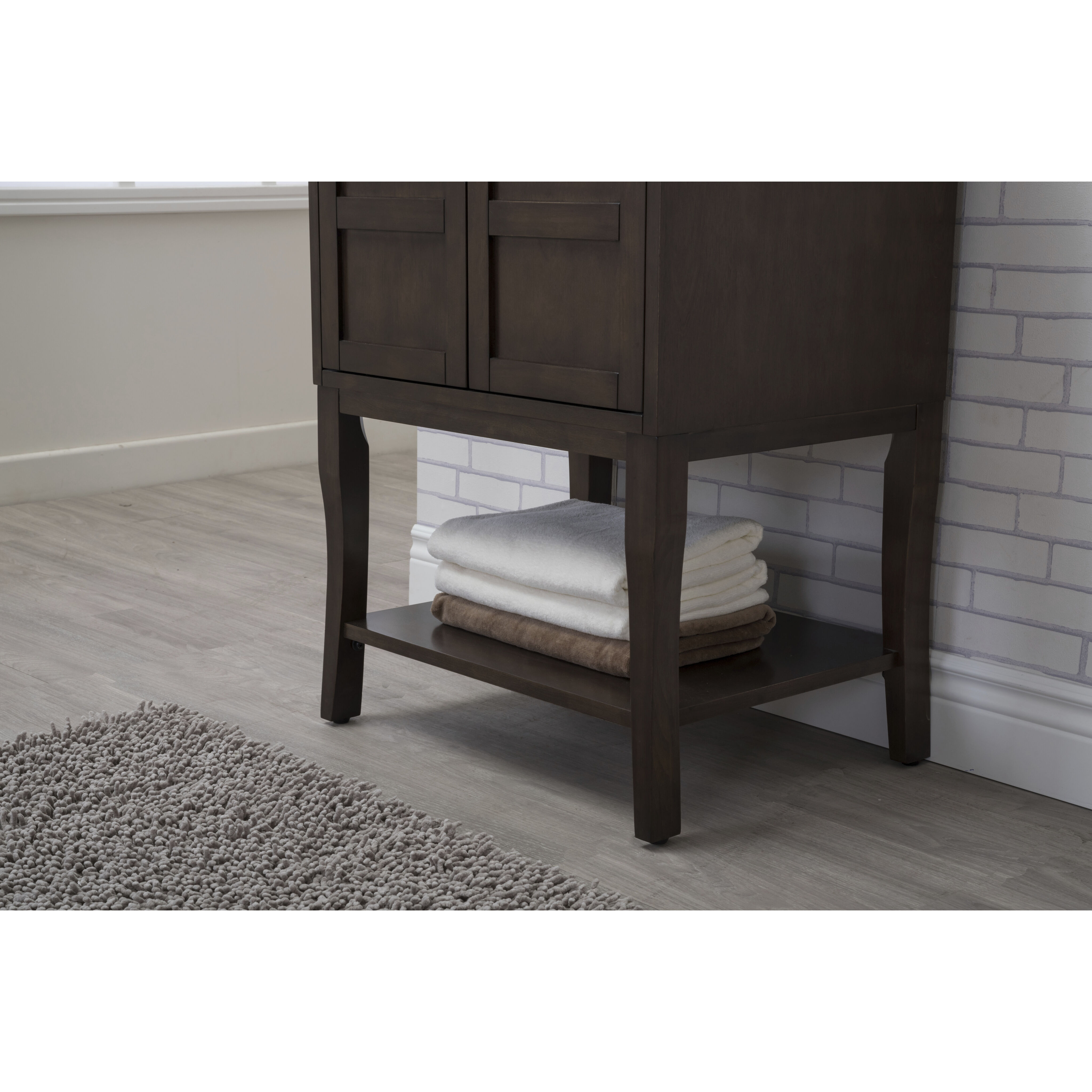 Mason 24 X 33 inch Antique Coffee and Chrome Vanity Set