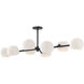 Alora Mood Willow 8 Light 48.25 inch Matte Black Linear Pendant Ceiling Light in Opal Glass